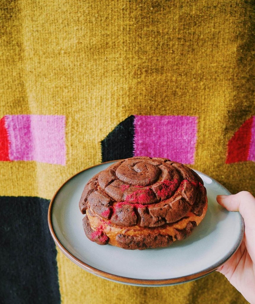 a spiral pastry from la perlita in portland